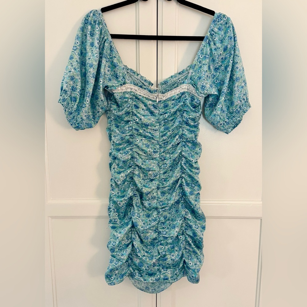 For Love And Lemons Alana Mini Dress in Blue - Picture 9 of 12